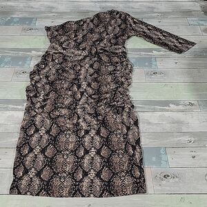 ALIEVA Snake Skin Print One Shoulder Fitted Dress sz X-Large
